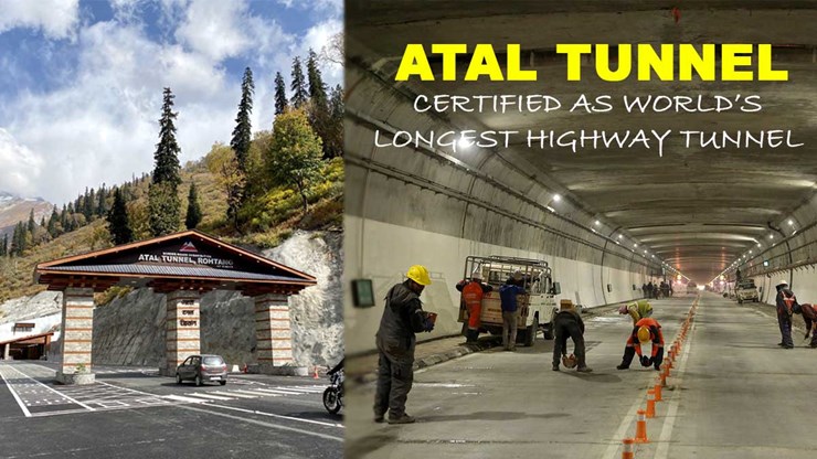 Atal Tunnel Become Officially Certified As The World’s Longest Highway Tunnel Above 10,000 Feet