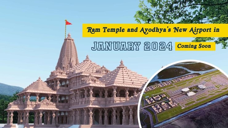 A new airport will open in Ayodhya along with a grand Ram temple in January 2024.